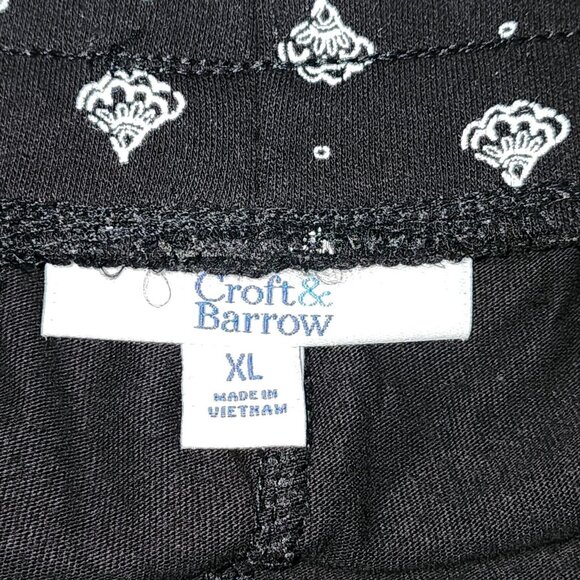 CROFT & BARROW Black Geometric Pull On Skort with Pockets Womens Size XL - Picture 2 of 6